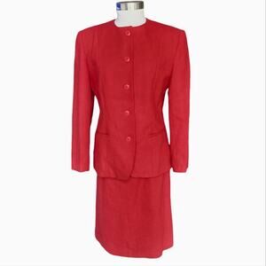 Angie Monaco Women’s Blazer Jacket And Skirt Set Red 7/8
